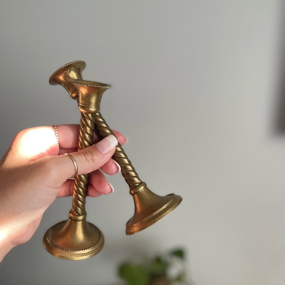Solid brass candle holders